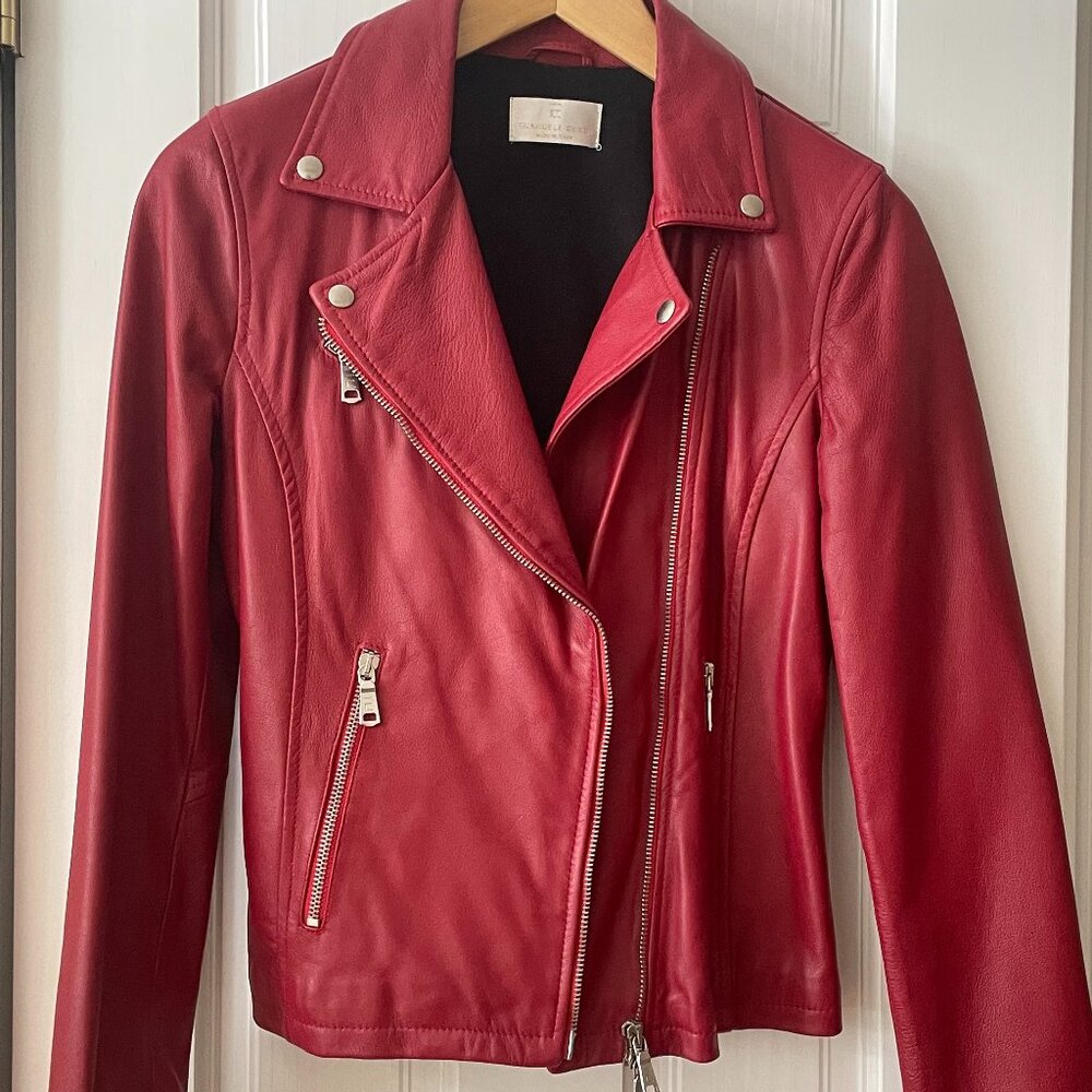 Emanuele Curvi Red Leather Jacket